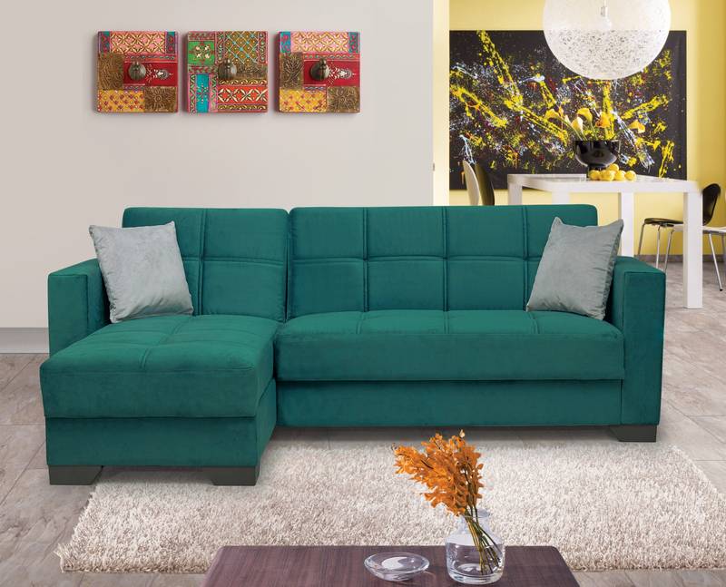 Teal sofa deals beds for sale